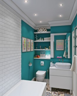 porcelain-pedestal-sink-cool-laundry-room-small-bathroom-design-with-turquoise-wall-features-and-white-tile-wall-accents-stylish-open-shelf-ideas-modern-bathroom-apartment-interior-1024x1280